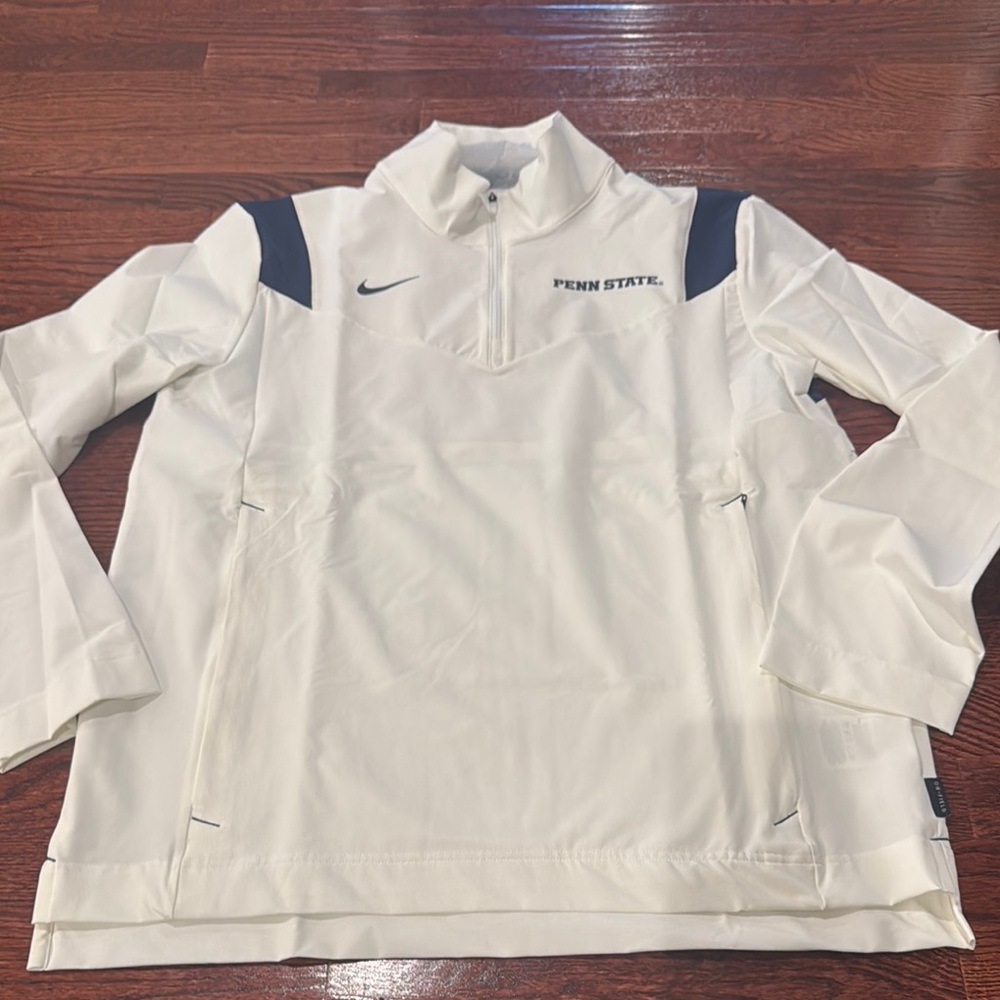 Nike Penn State White and Navy Quarter-Zip Pullover